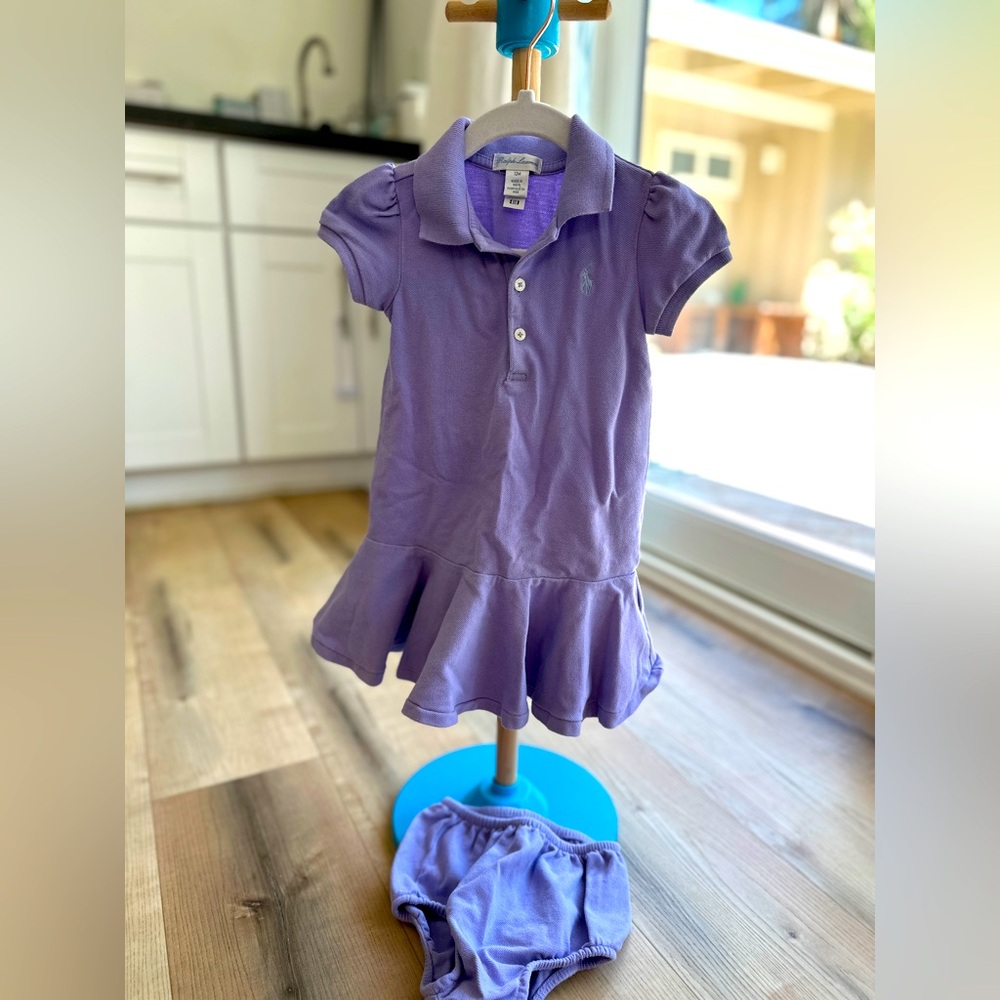 Ralph Lauren polo dress set. Size 12 months